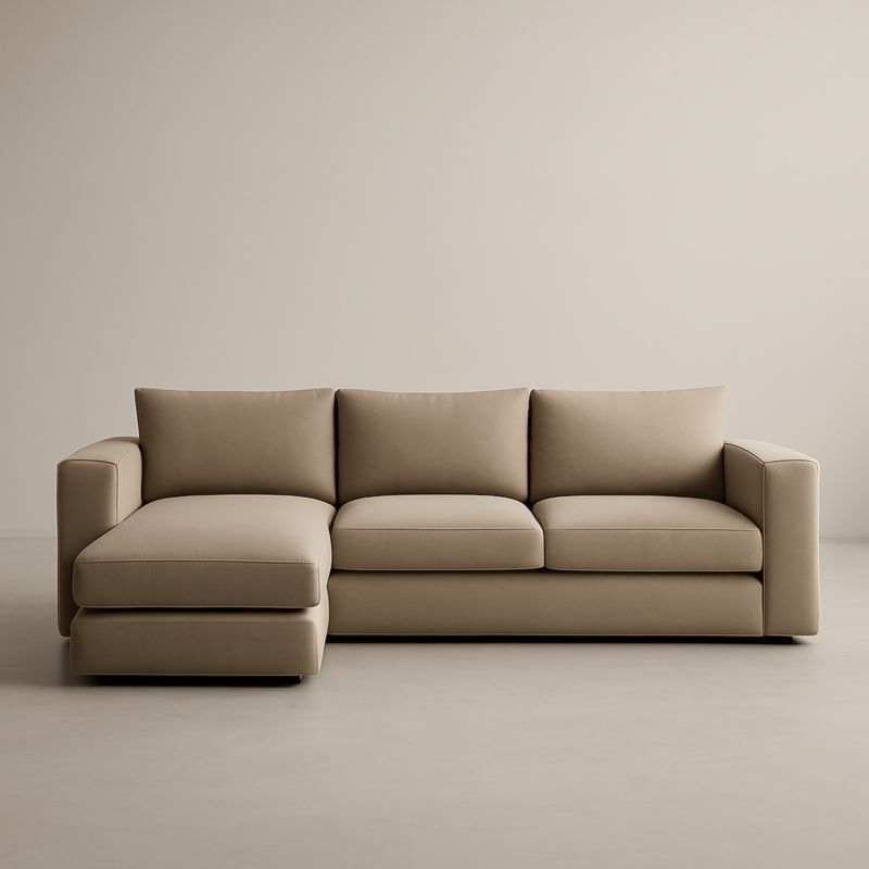 Canapé d'angle en tissu beige