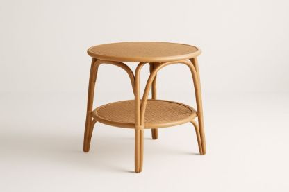 Table Basse Ronde en Rotin Naturel Ø50cm