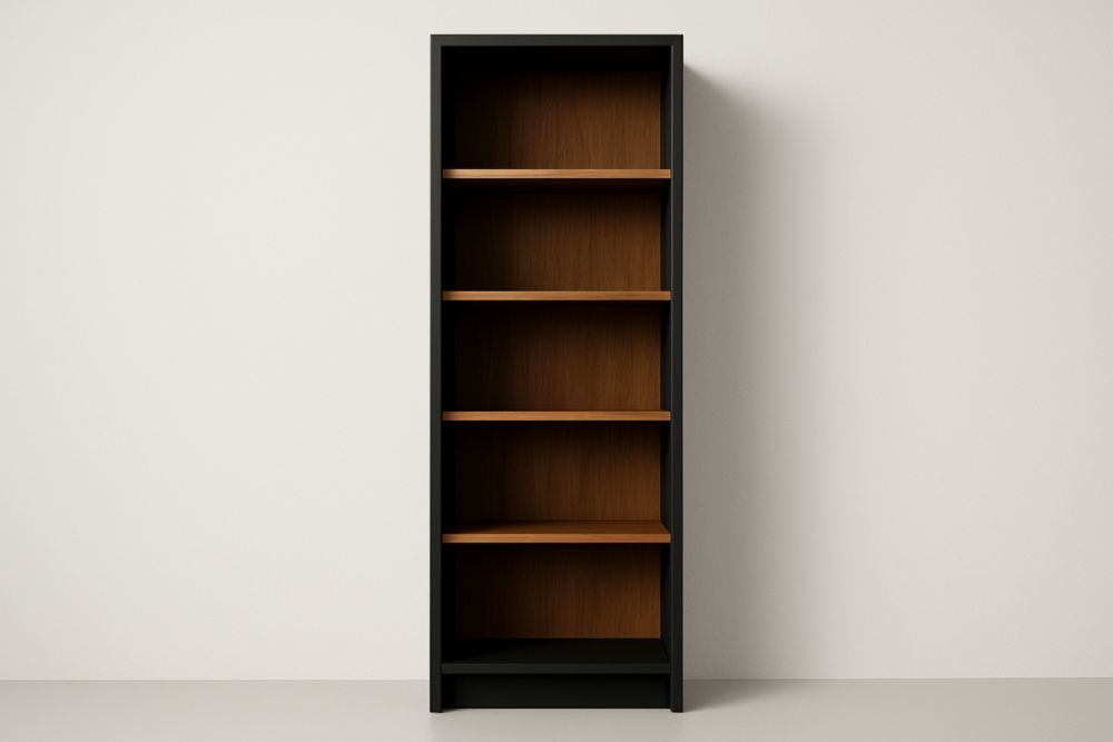 Bibliothèque en bois noir et marron