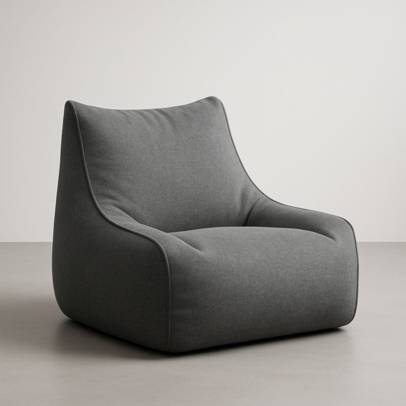 Fauteuil en Tissu Gris Foncé 92x110x102cm