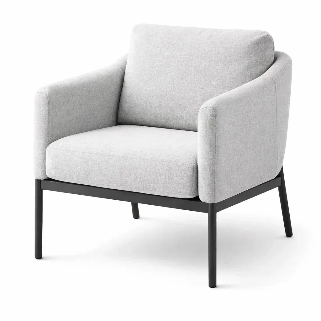 Armchair Grey Fabric with Steel Frame 70cm x 75cm x 70cm-ROOMGLOWZ