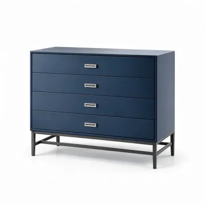 Drawer Unit Blue Four-Drawer Dresser MDF/Steel-ROOMGLOWZ