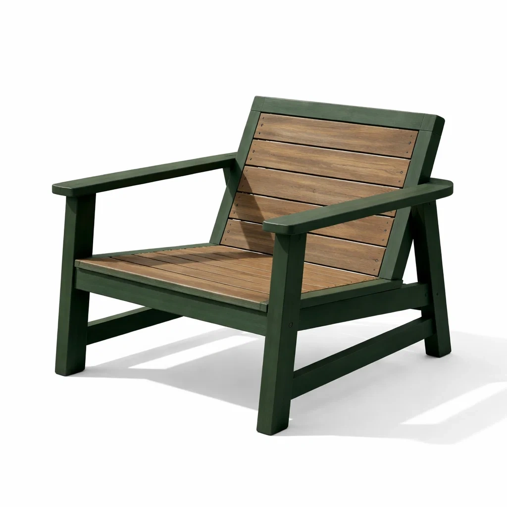 Chair Outdoor Wooden Lounge with Steel and Acacia Frame-ROOMGLOWZ