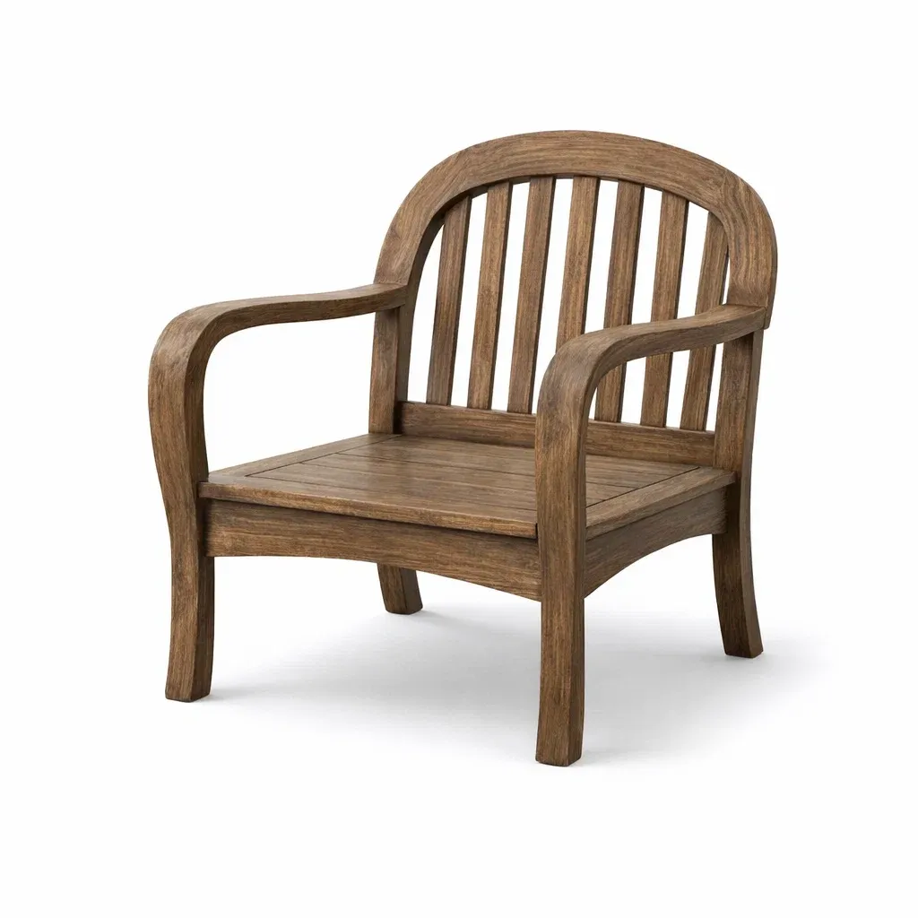 Chair Wooden Armchair Solid Acacia Brown-ROOMGLOWZ