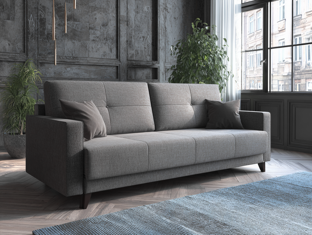 Sofás 3 plazas-tejido-242x98x85 cm-gris-estilo industrial-Dengohome