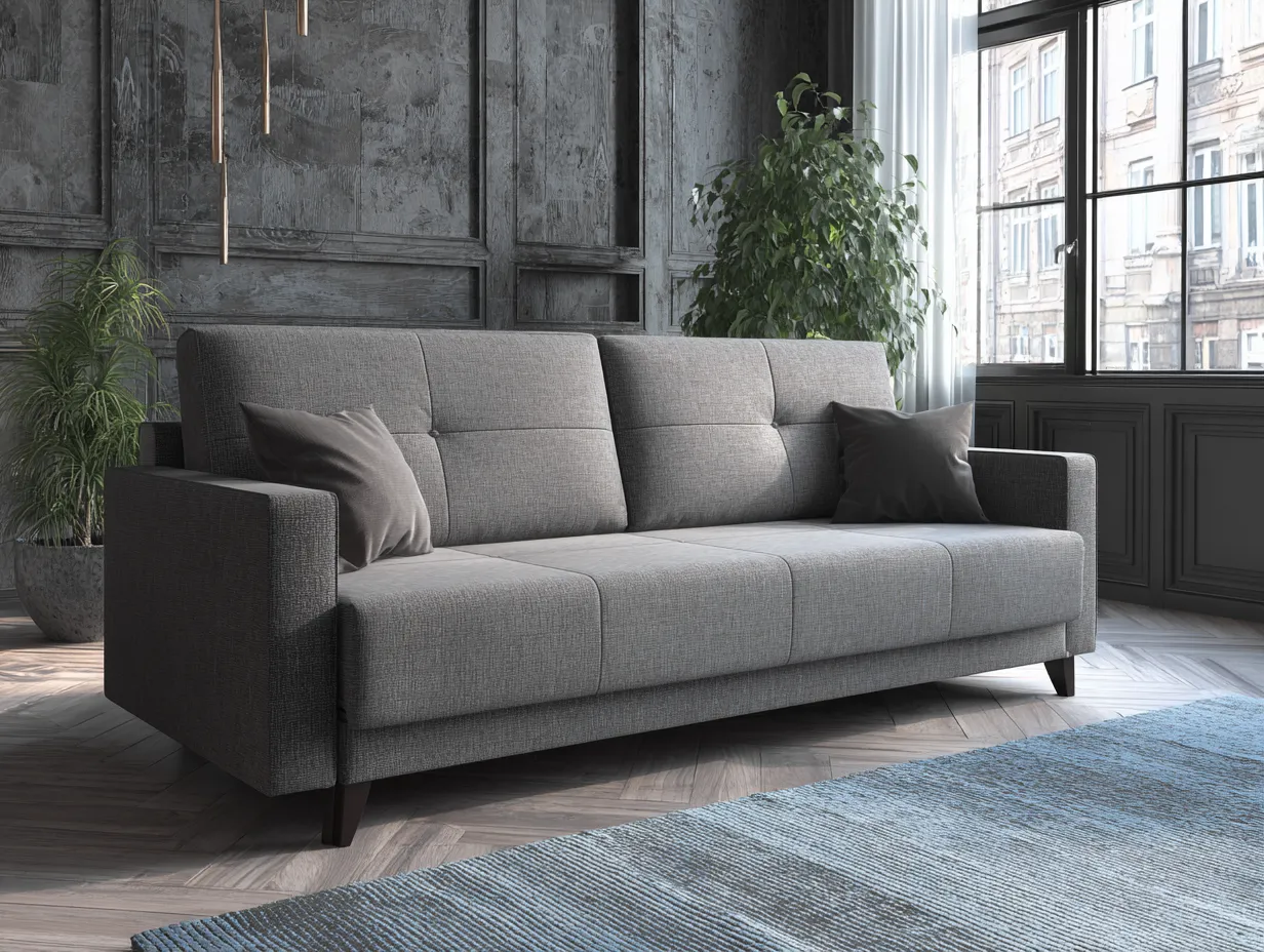 Sofás 3 plazas-tejido-242x98x85 cm-gris-estilo industrial-Dengohome