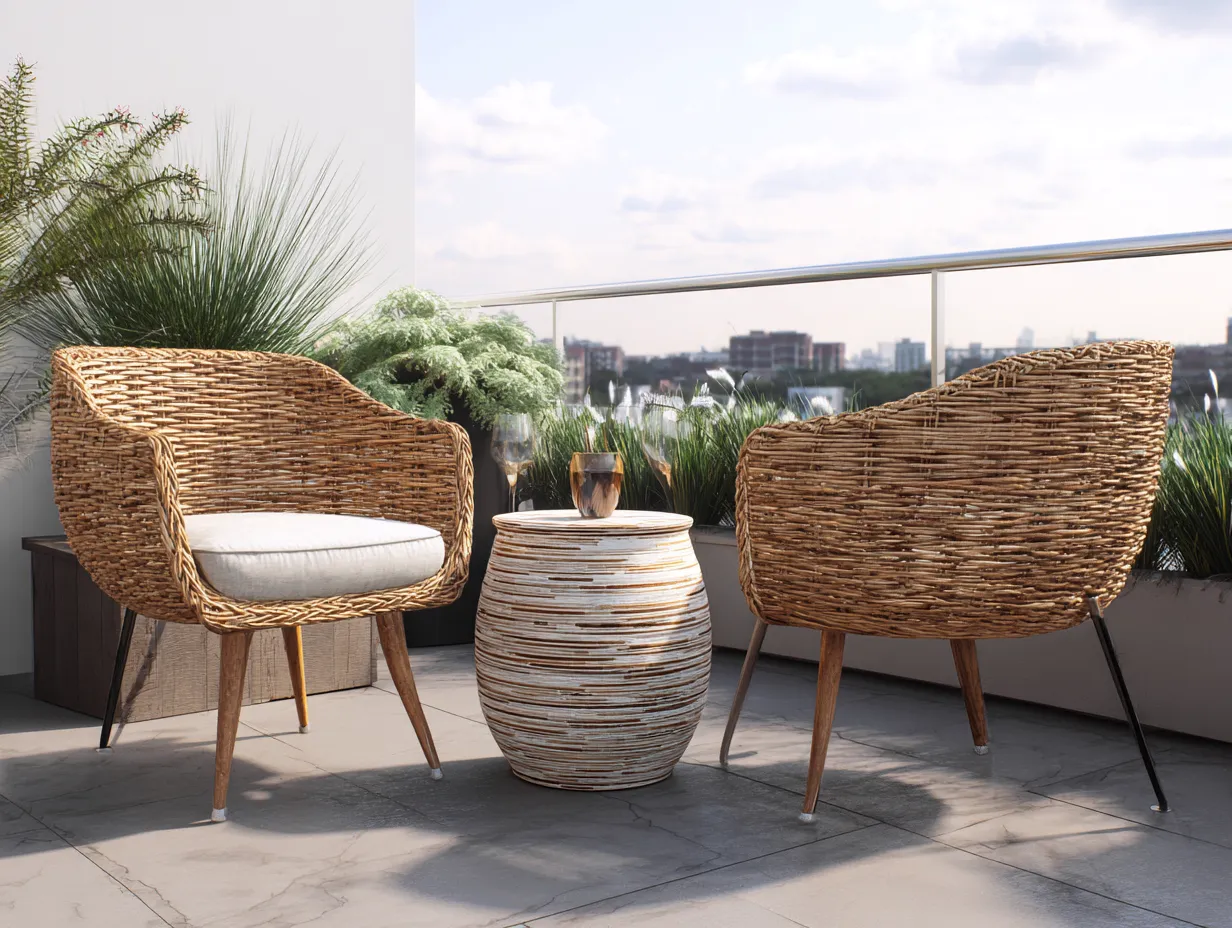 Sofás de jardín-ratán-madera-132x76x79cm-marrón/beige-estilo natural para exterior-Dengohome