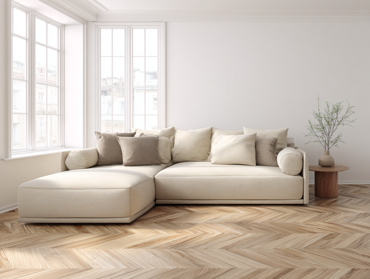 Sofás rinconeros - tela-madera - 300x185x82 cm - beige - estilo contemporáneo-Dengohome