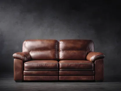 Sofás 2 plazas - cuero - 192x94x82 cm - marrón - estilo clásico-Dengohome