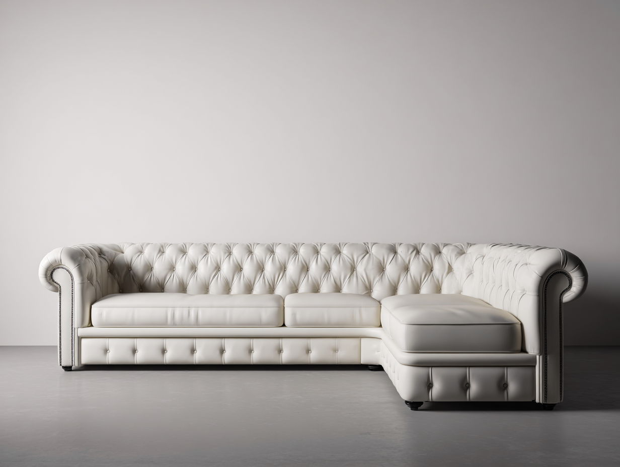 Sofás rinconeros - cuero-madera - 295x180x78 cm - blanco - estilo clásico-Dengohome