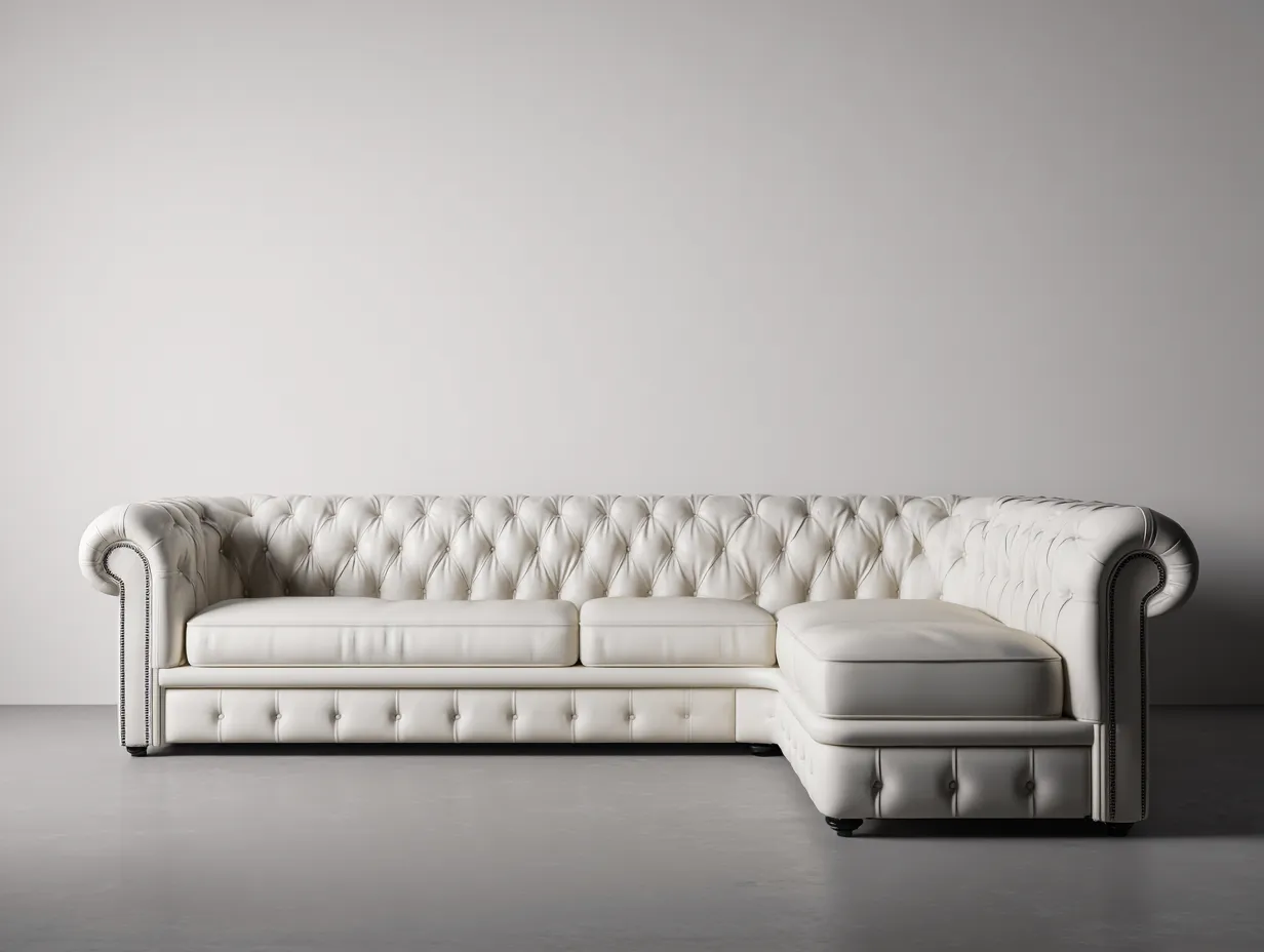 Sofás rinconeros - cuero-madera - 295x180x78 cm - blanco - estilo clásico-Dengohome