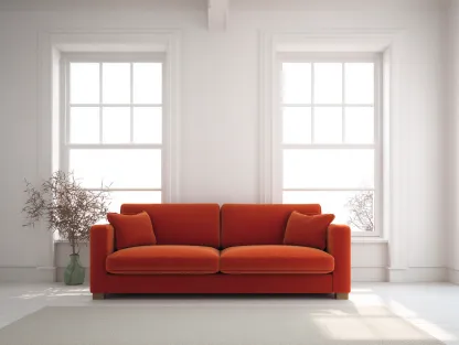 Sofás 2 plazas - tela - 190x90x84 cm - naranja - estilo moderno-Dengohome