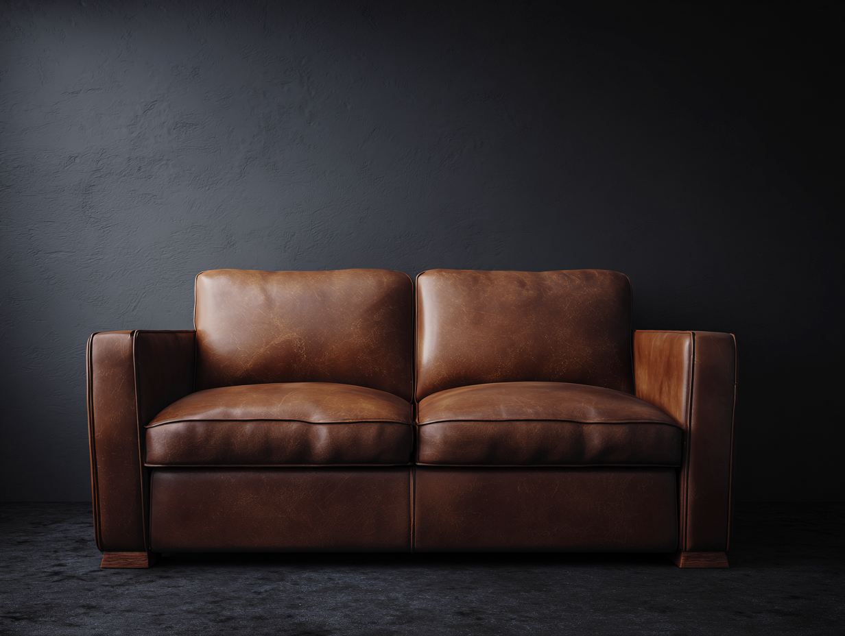 Sofás 2 plazas - cuero - 188x92x80 cm - marrón - estilo contemporáneo-Dengohome