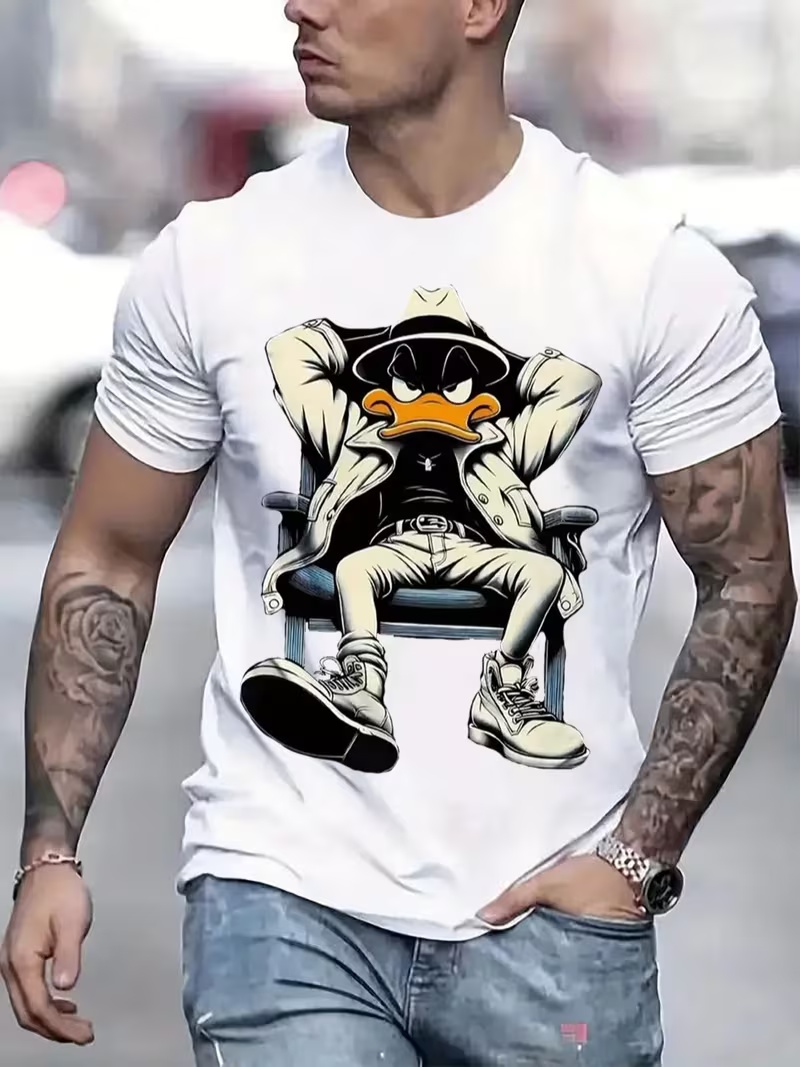 Original trendy brand cartoon men's crew-neck short-sleeved T-shirt