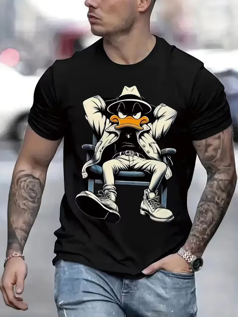 Original trendy brand cartoon men's crew-neck short-sleeved T-shirt