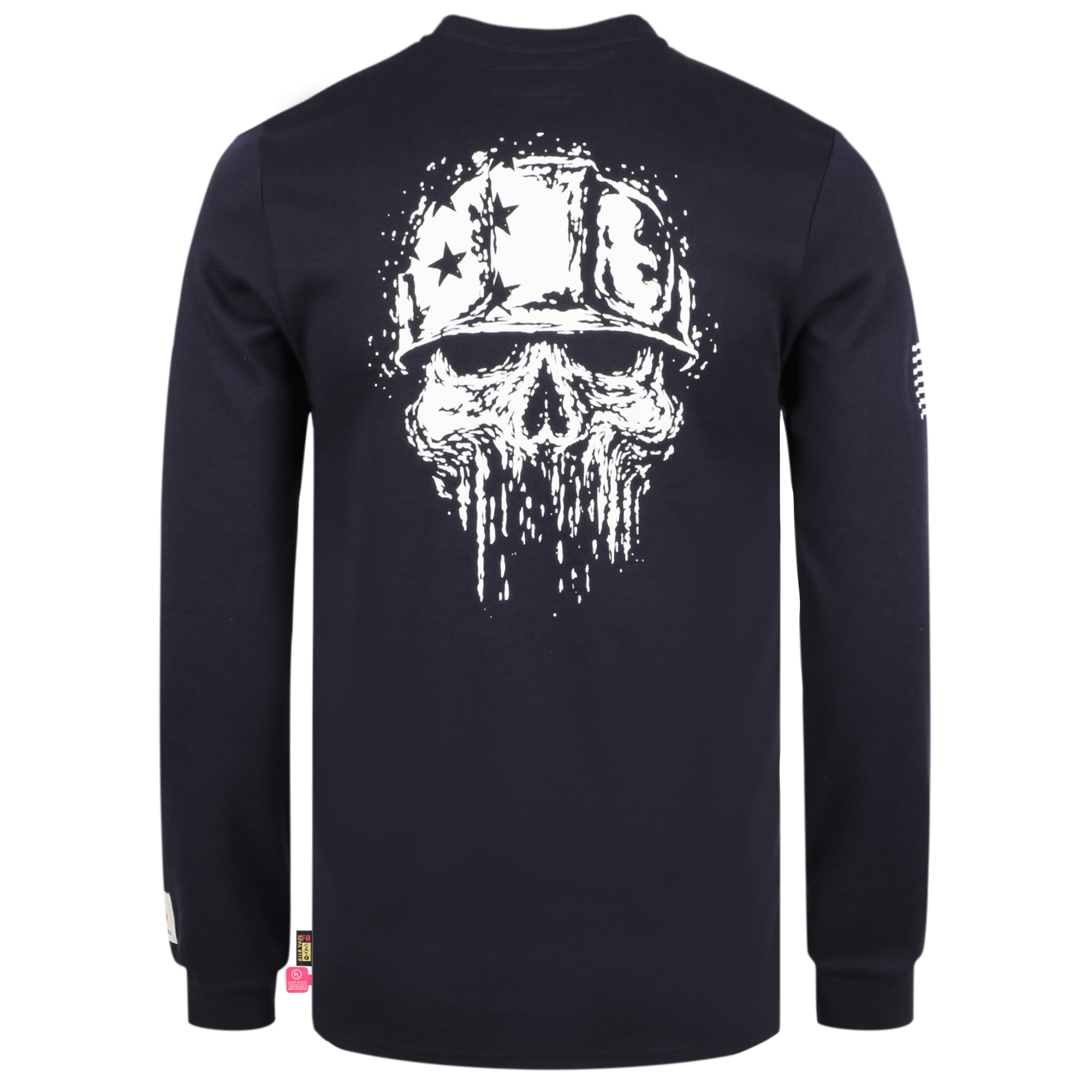 7oz Midweight Flame Resistant Flag/Skull Print Henley T-Shirts NFPA2112 CAT2-D1203