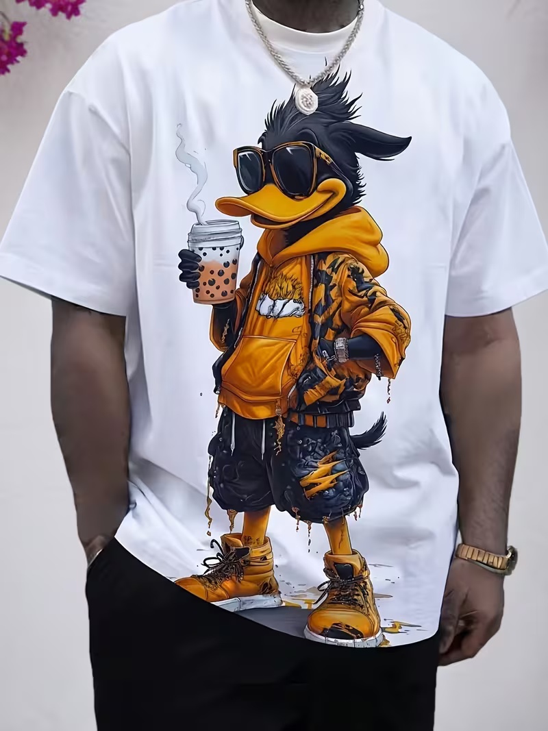 Original trendy brand cartoon men's crew-neck short-sleeved T-shirt