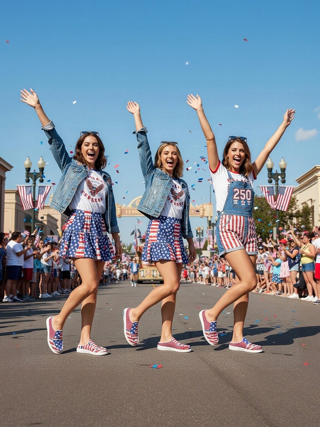 United States 250th Anniversary Women's Red Blue American Flag Print Comfort Mules &ndash; Canvas Slip-On Shoes for USA, Fourth of July, Outdoor Events, Travel & Daily Wear 2026 - $32.99 &ndash;P6