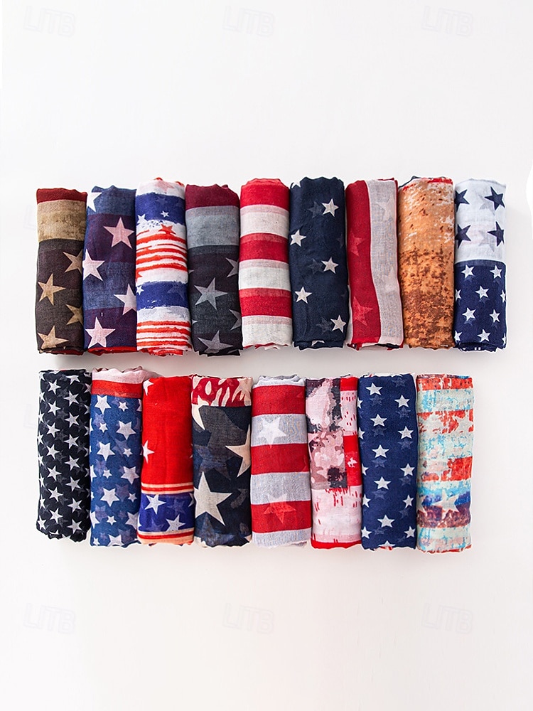 United States 250th Anniversary Women's Polyester Chiffon Scarf, Multiple Patterns, Lightweight and Breathable for Spring & Summer, Perfect for USA, Independence Day & Casual Wear 2026 - $14.99 &ndash;P9