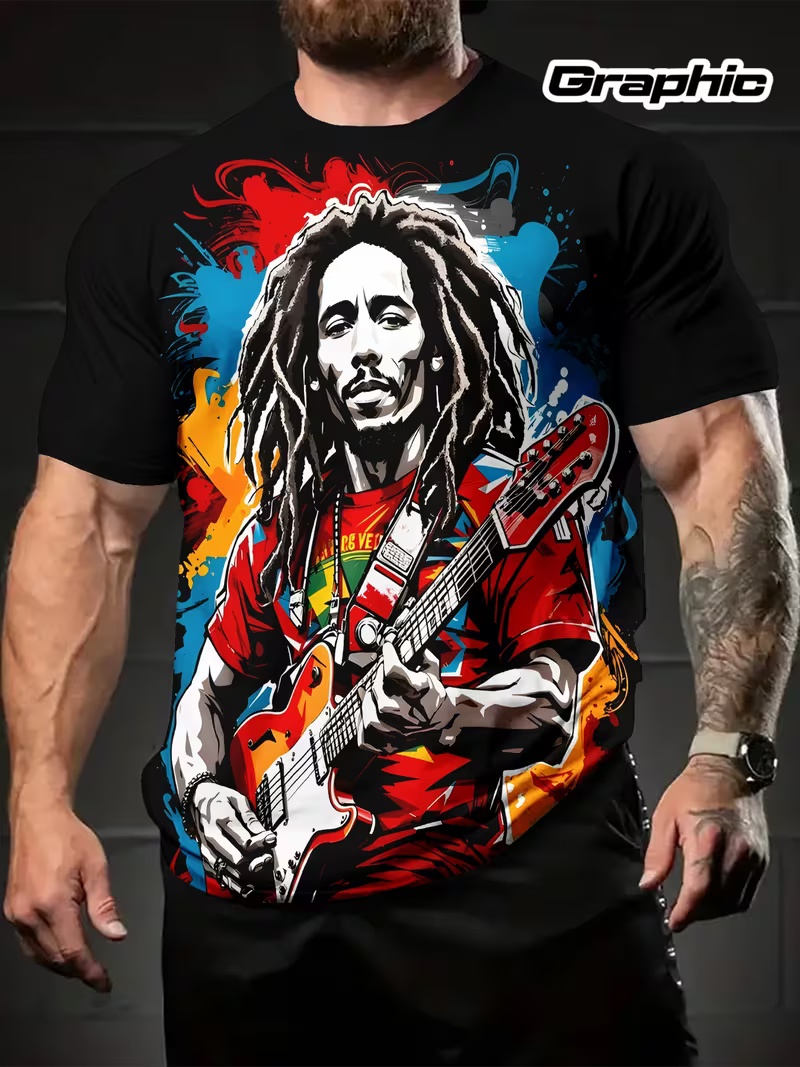 Original trendy brand cartoon men's crew-neck short-sleeved T-shirt