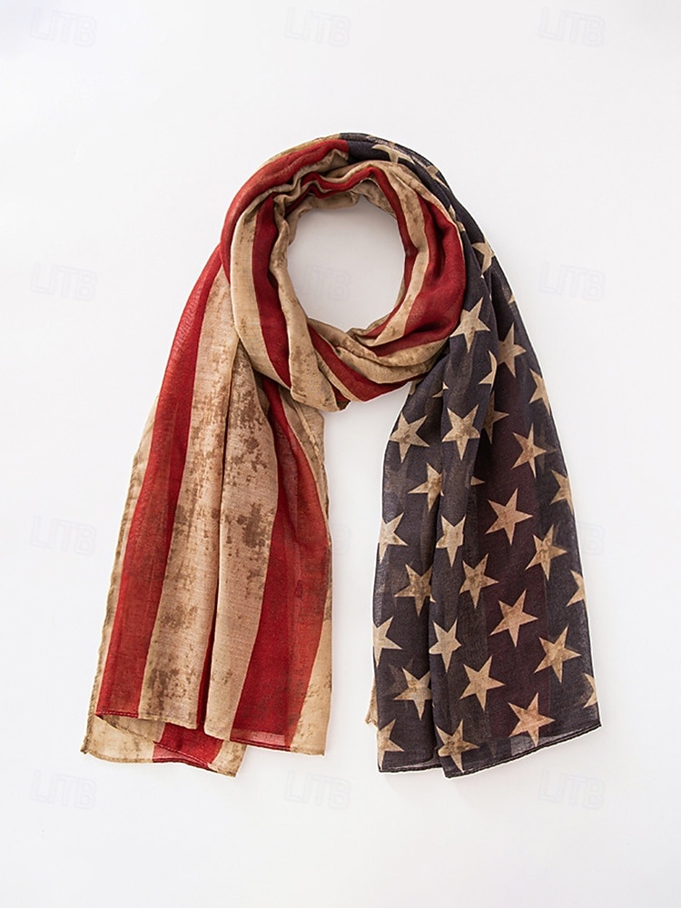 United States 250th Anniversary Women's Polyester Chiffon Scarf, Multiple Patterns, Lightweight and Breathable for Spring & Summer, Perfect for USA, Independence Day & Casual Wear 2026 - $14.99 &ndash;P5