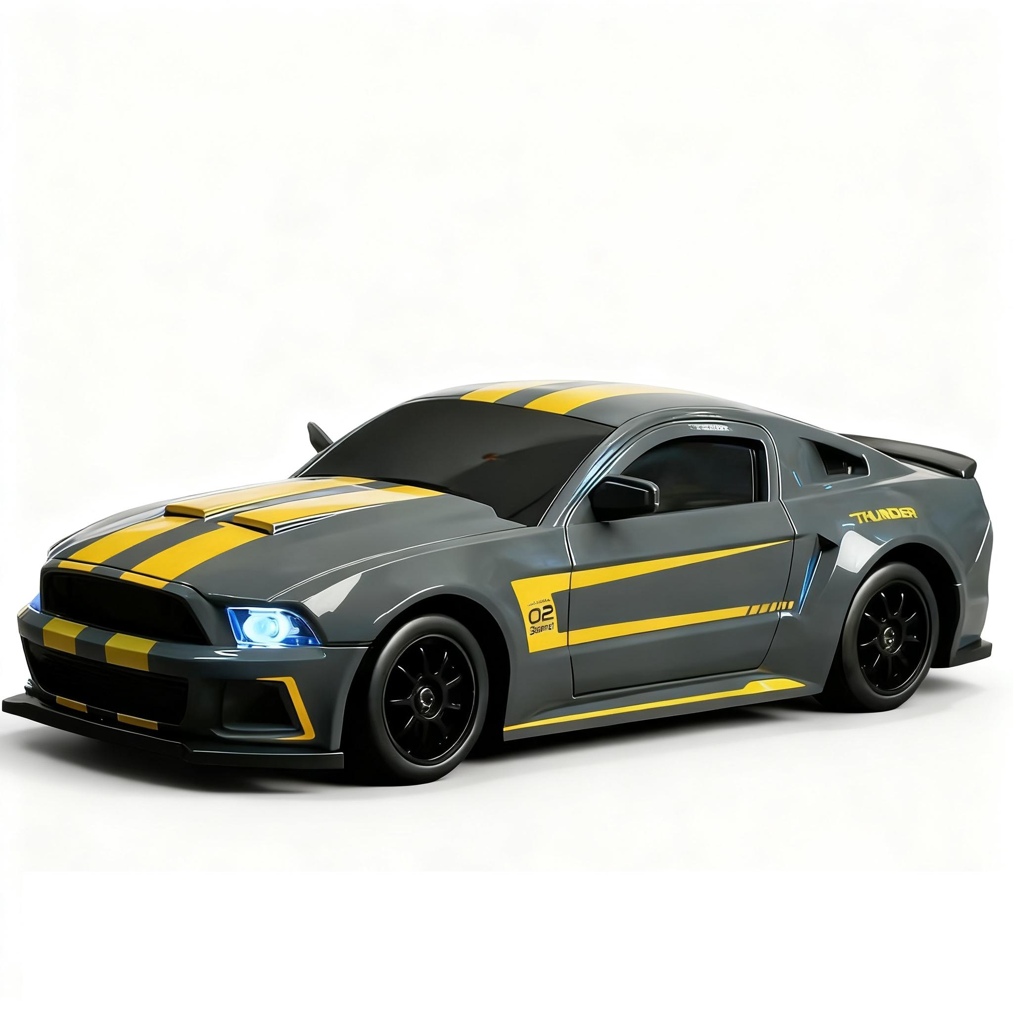 1:24 Scale Remote Control Drift Car - 2.4GHz 4WD RC Drift Car with LED Lights & Tires - Remote Control Racing Car. Perfect Birthday Gift for Kids