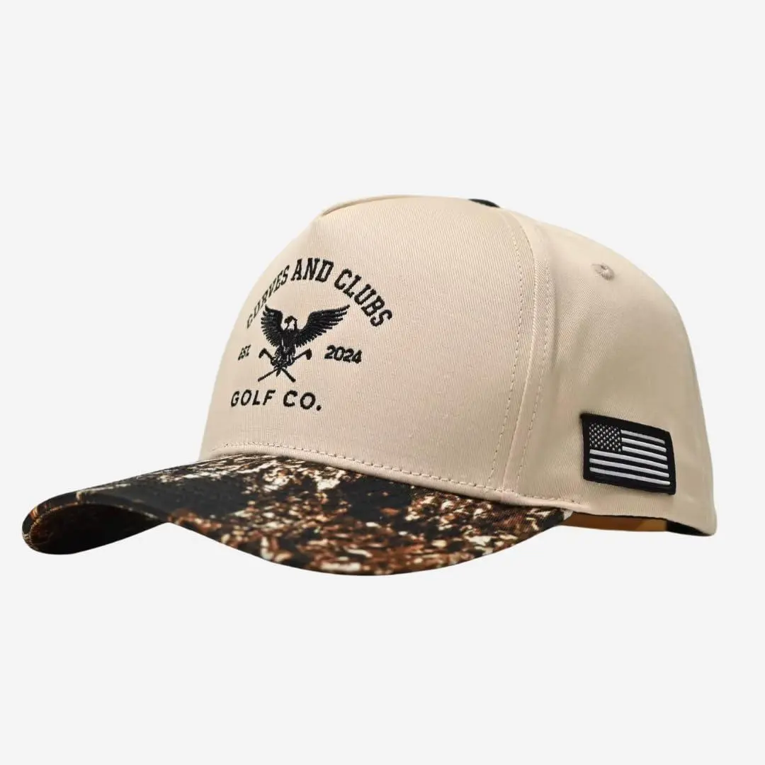 Curves and Clubs American Golf Hat - USA FLAG HAT - ONE SIZE FITS ALL GOLF HAT