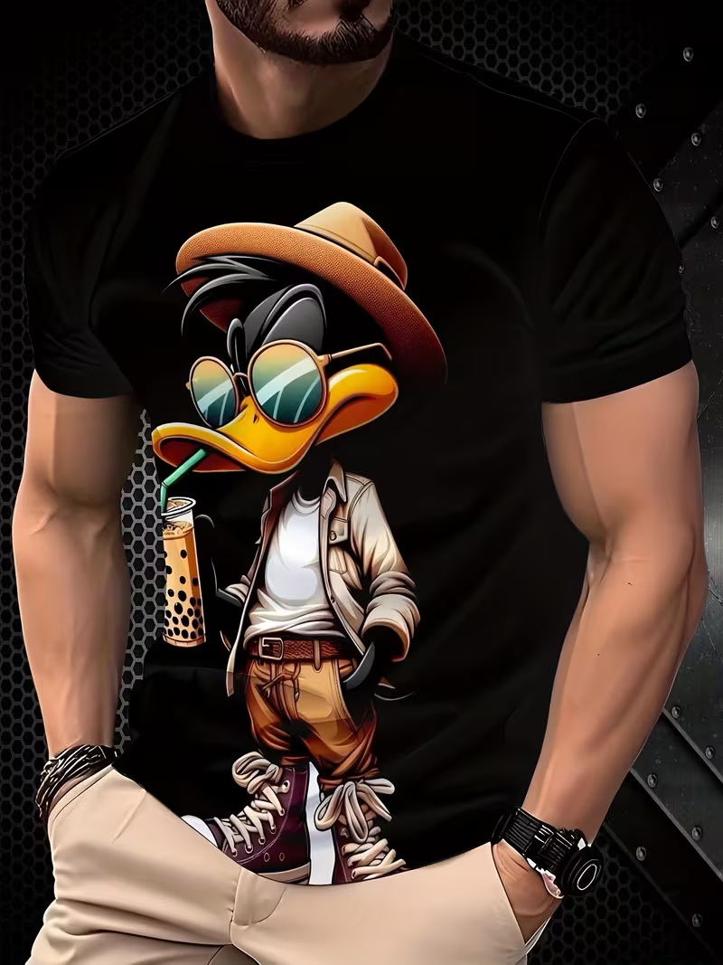 Original trendy brand cartoon men's crew-neck short-sleeved T-shirt