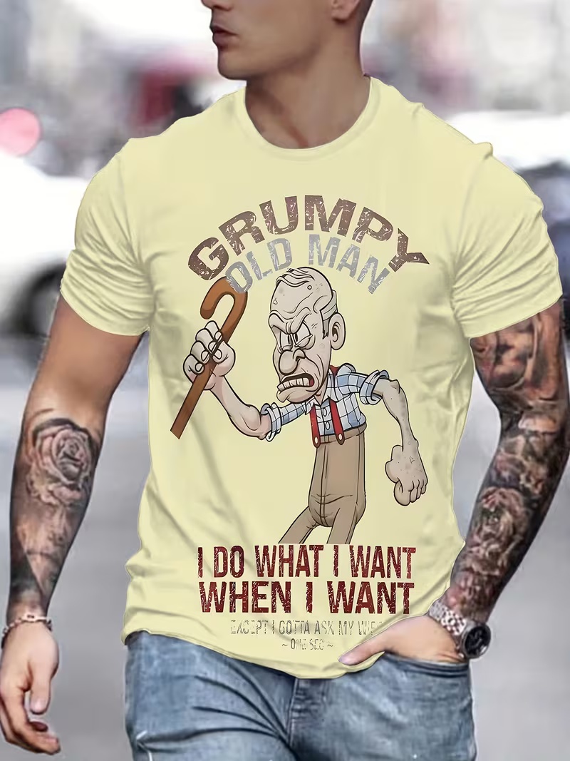 Original trendy brand cartoon men's crew-neck short-sleeved T-shirt