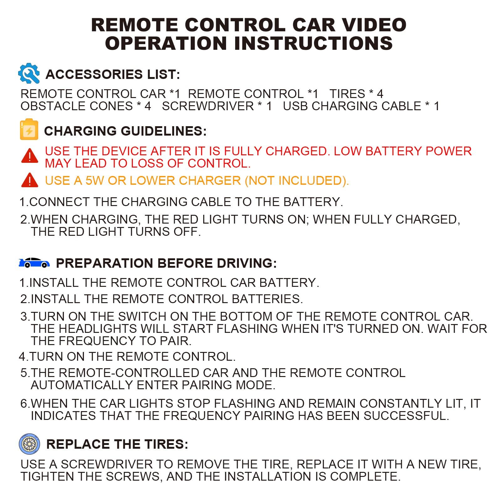 1:24 Scale Remote Control Drift Car - 2.4GHz 4WD RC Drift Car with LED Lights & Tires - Remote Control Racing Car. Perfect Birthday Gift for Kids