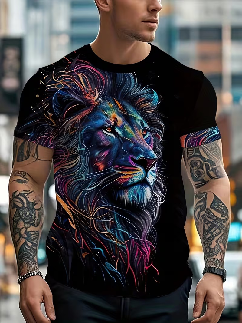 Original trendy brand cartoon men's crew-neck short-sleeved T-shirt