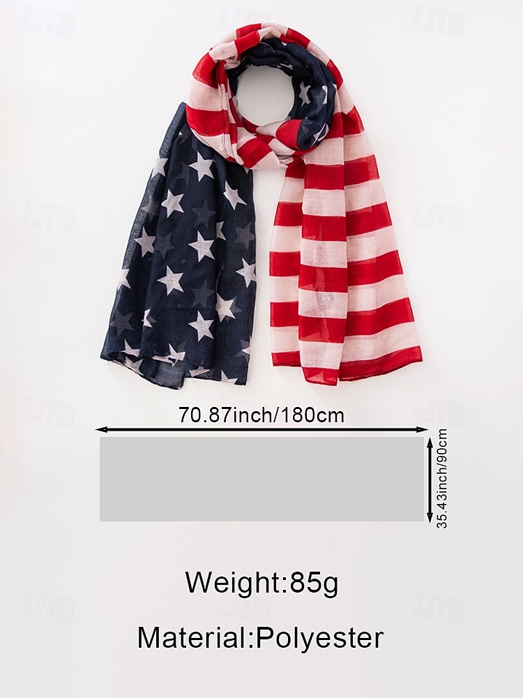 United States 250th Anniversary Women's Polyester Chiffon Scarf, Multiple Patterns, Lightweight and Breathable for Spring & Summer, Perfect for USA, Independence Day & Casual Wear 2026 - $14.99 &ndash;P10