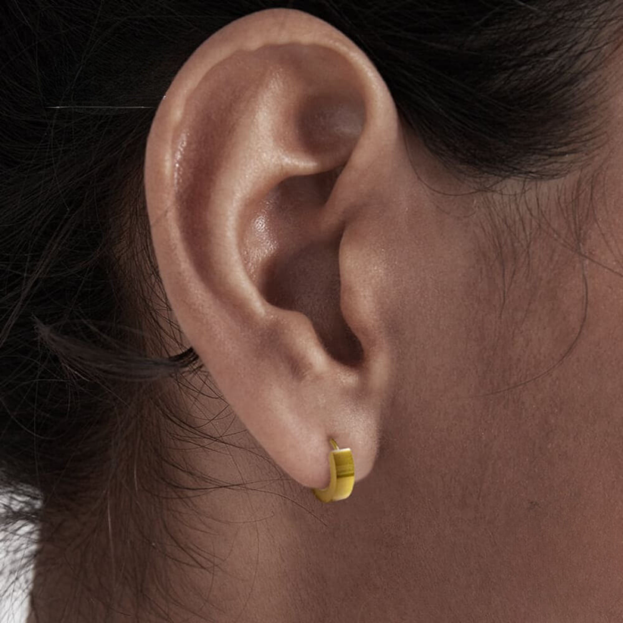 Minimalist Solid Color Stainless Steel Huggie Earrings