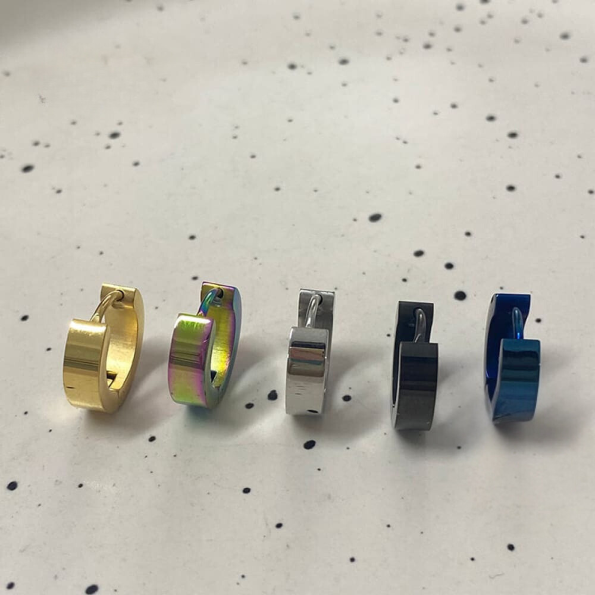 Minimalist Solid Color Stainless Steel Huggie Earrings