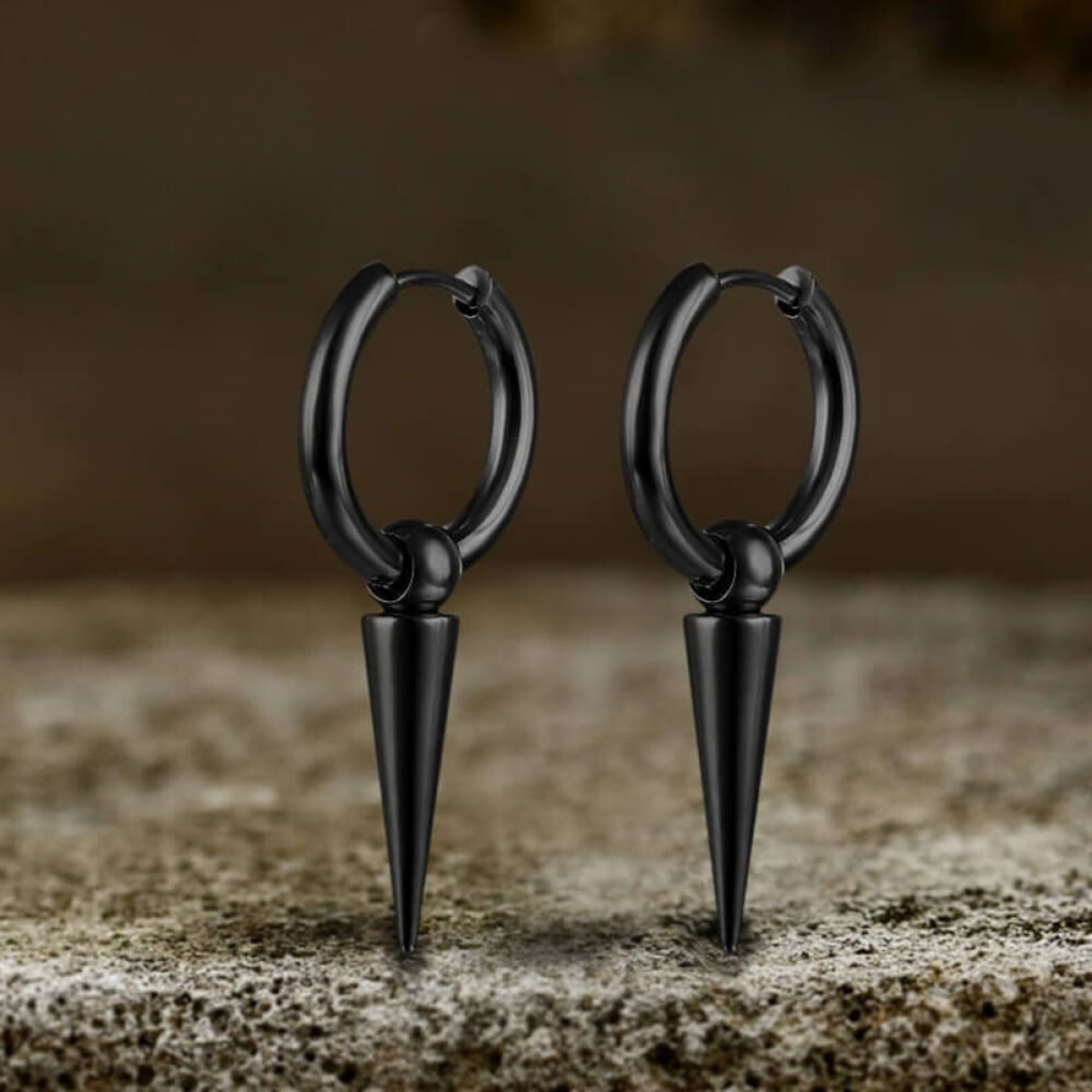 Conical Drop Stainless Steel Hoop Earrings