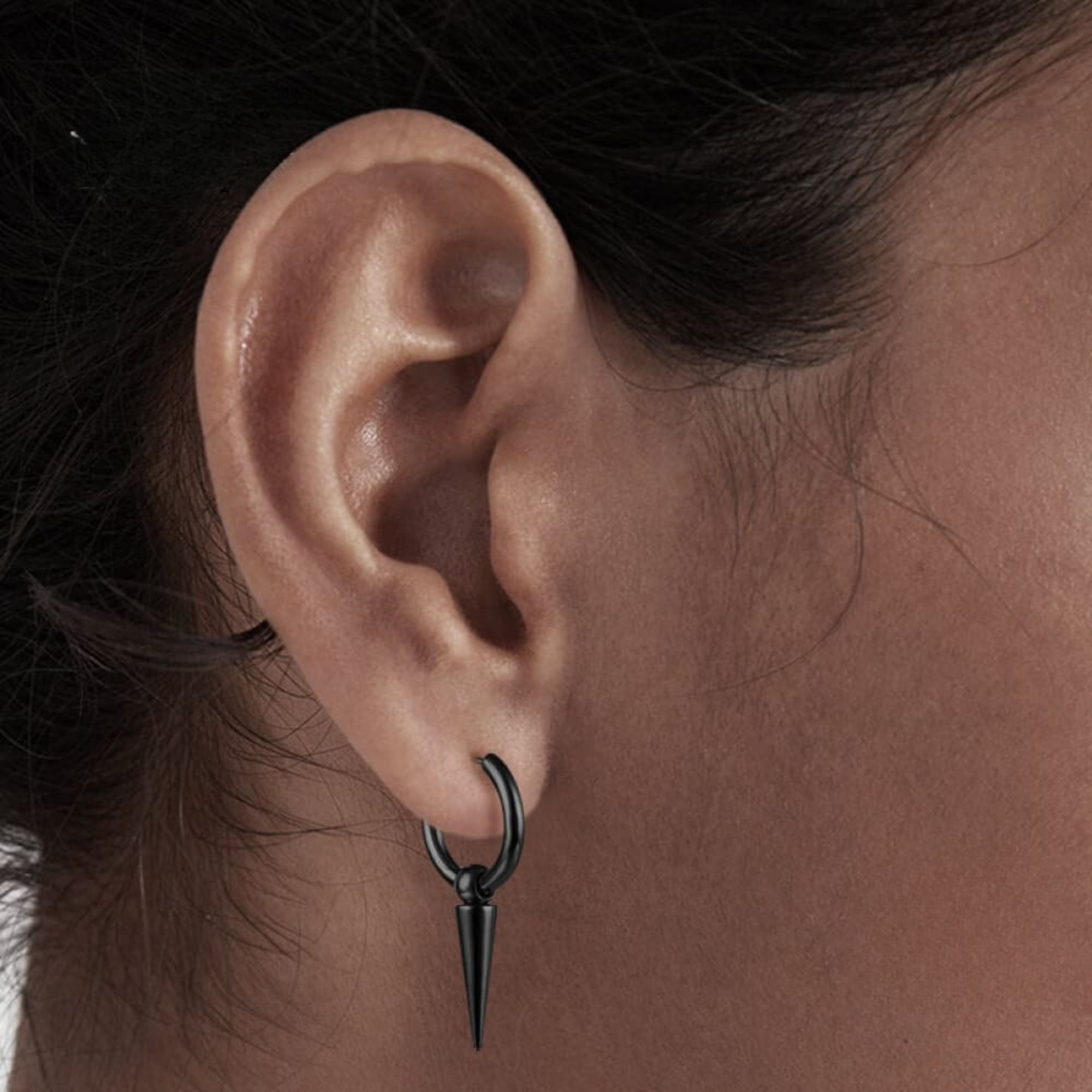 Conical Drop Stainless Steel Hoop Earrings