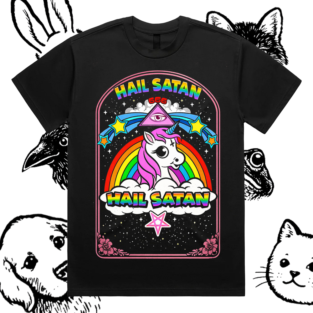 Hail Satan Rainbow Unicorn 666