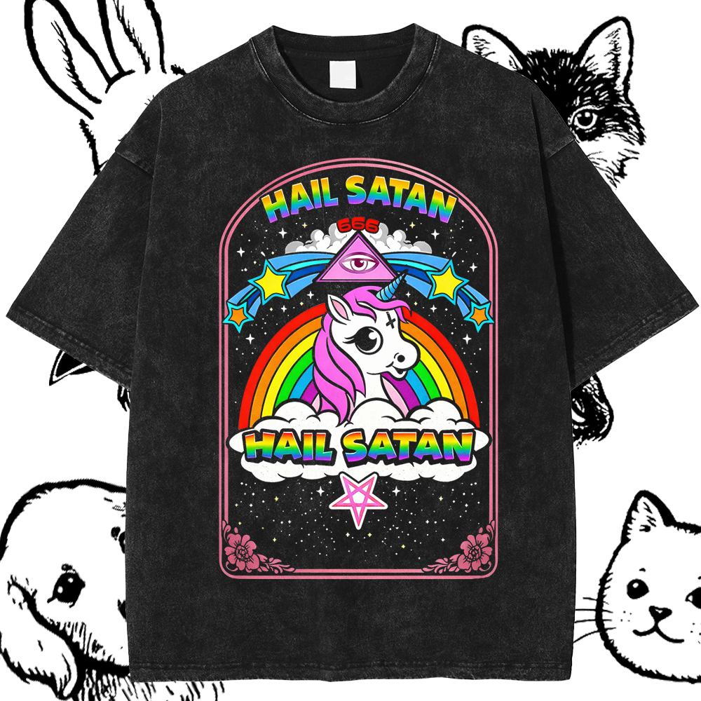 Hail Satan Rainbow Unicorn 666