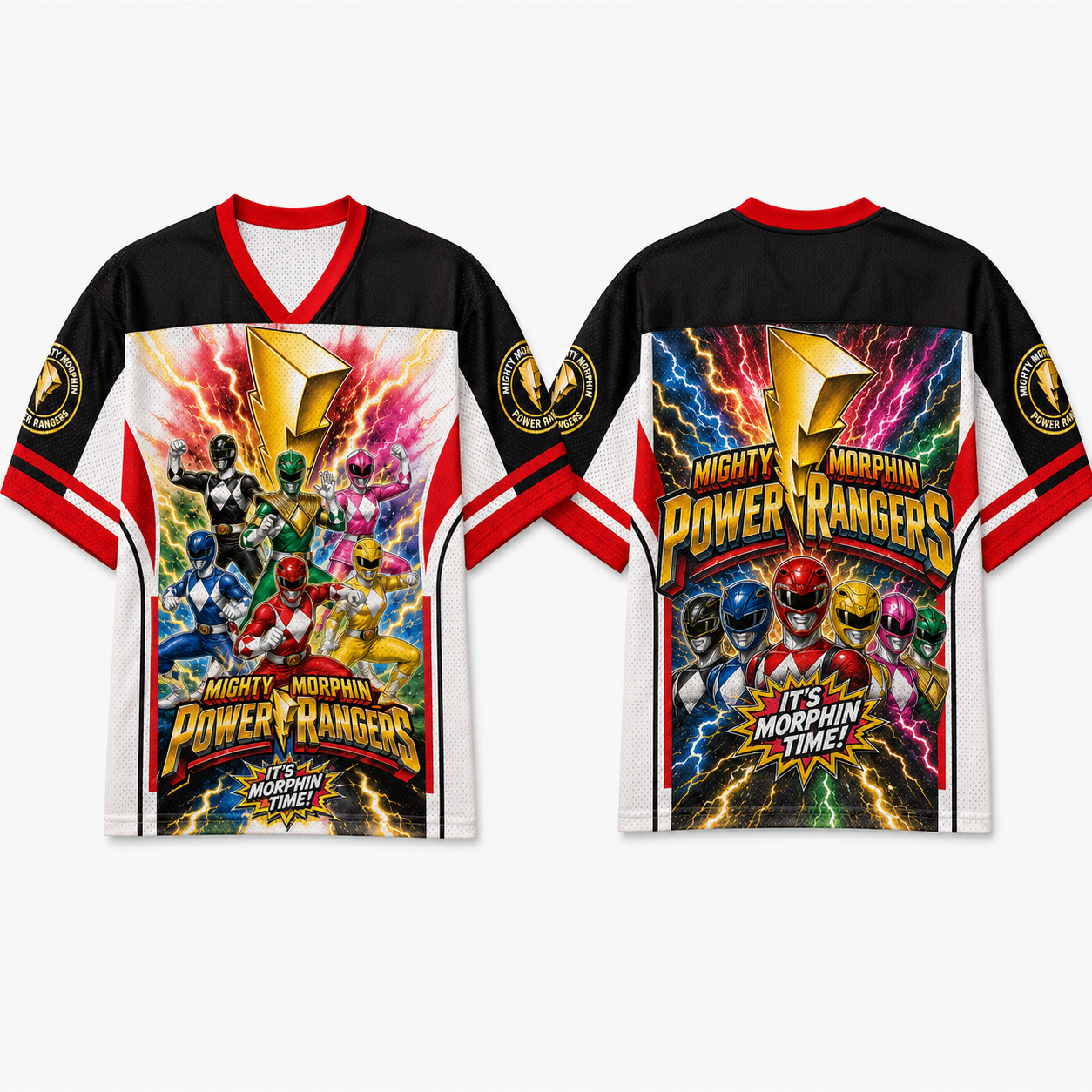 Mighty Morphin Power Rangers Jersey Shirts