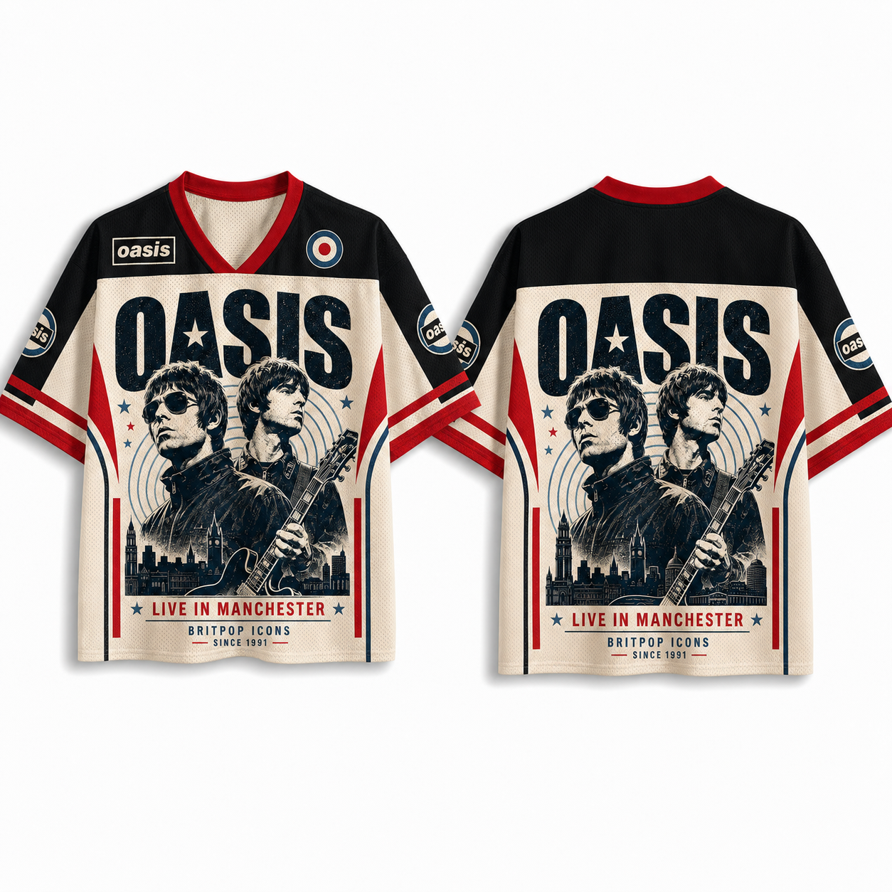 Oasis "Live in Manchester" Jersey Shirts