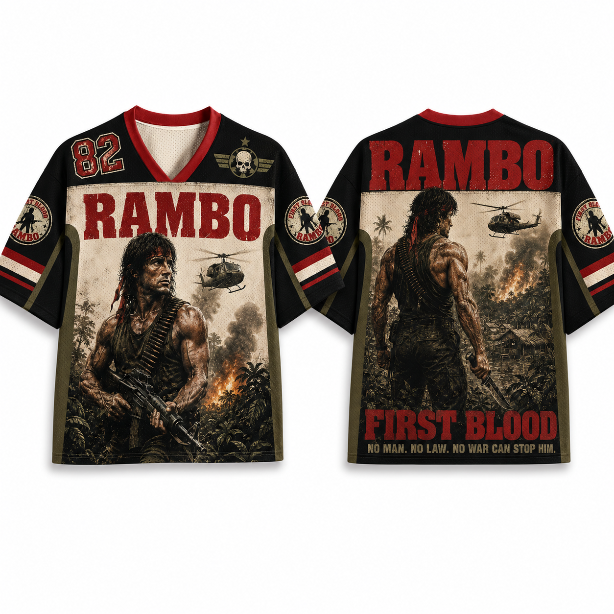 Rambo Movie Jersey Shirts