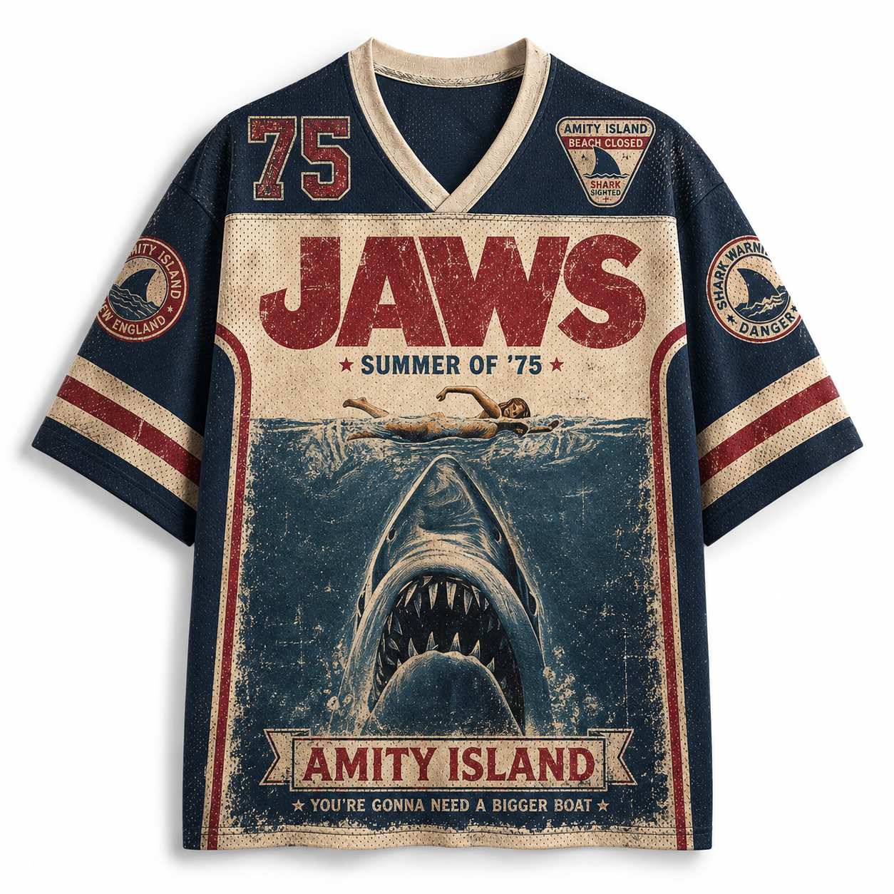 Jaws Quint's Shark Fishing Jersey Shirts