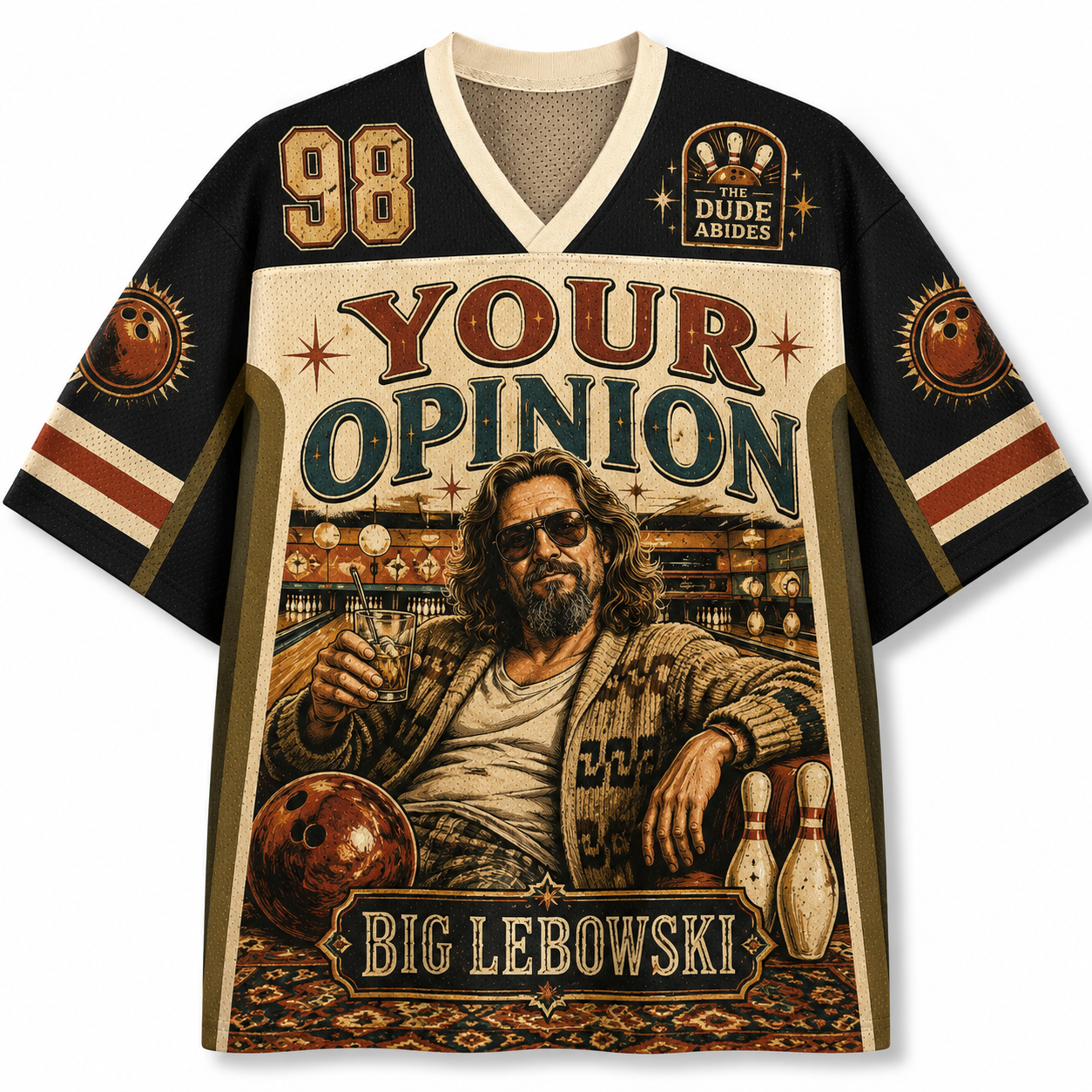The Dude Abides Bowling Graphic Jersey Shirts