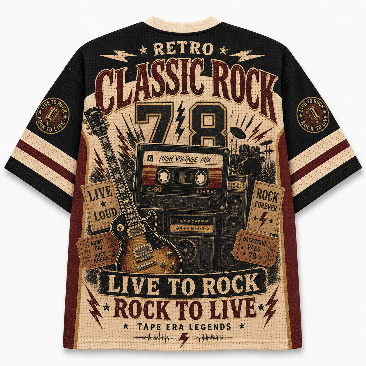 Retro Classic Rock Mesh Jersey
