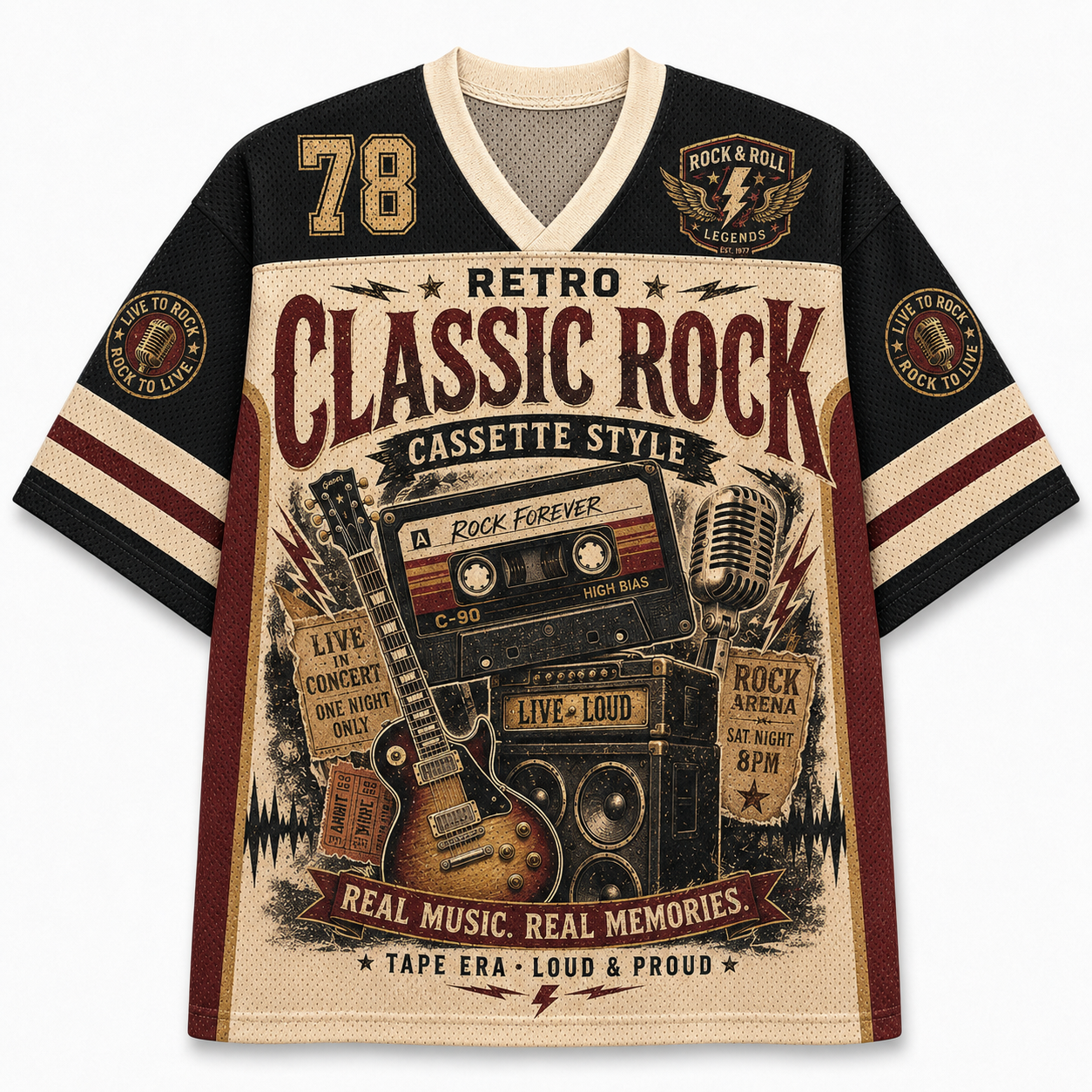 Retro Classic Rock Mesh Jersey