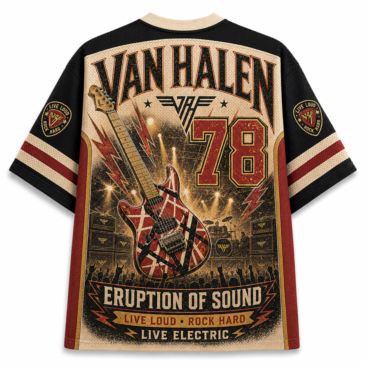 Van Halen Guitar Concert Live On Stage Mesh Jersey