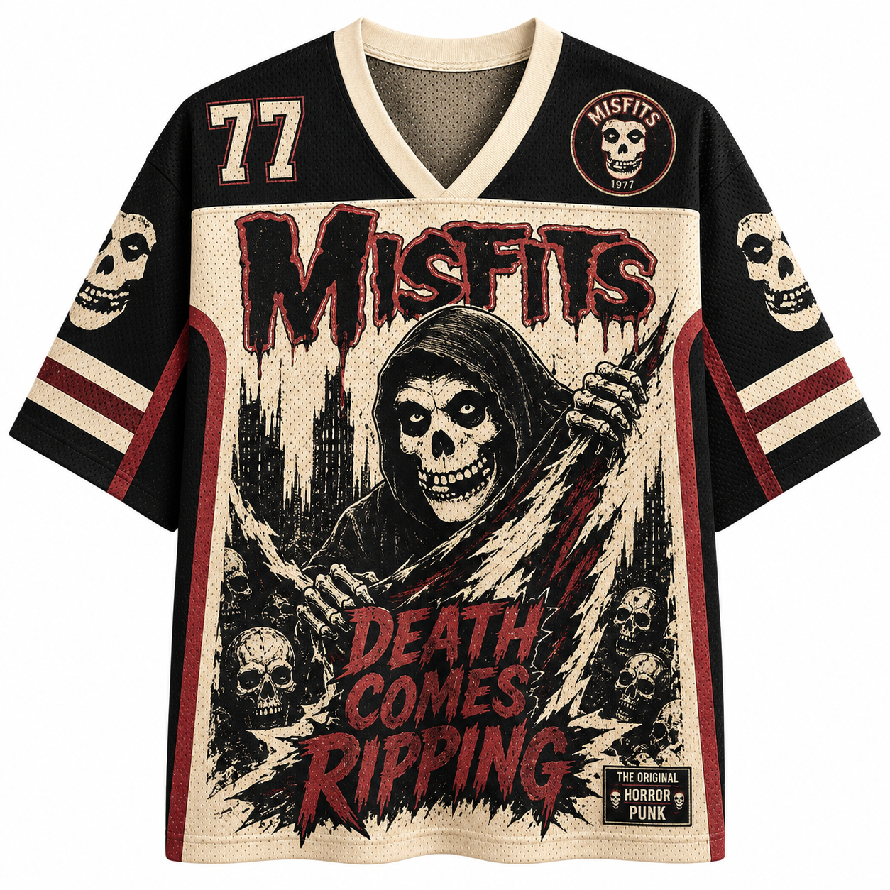 Misfits "Death Comes Ripping" horror-punk Band Mesh Jersey