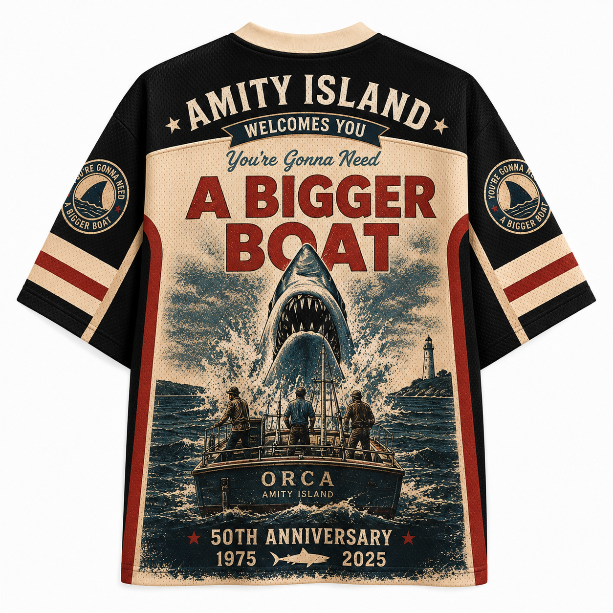 Jaws 50 YEARS OF TERROR (1975-2025) Jersey Shirts