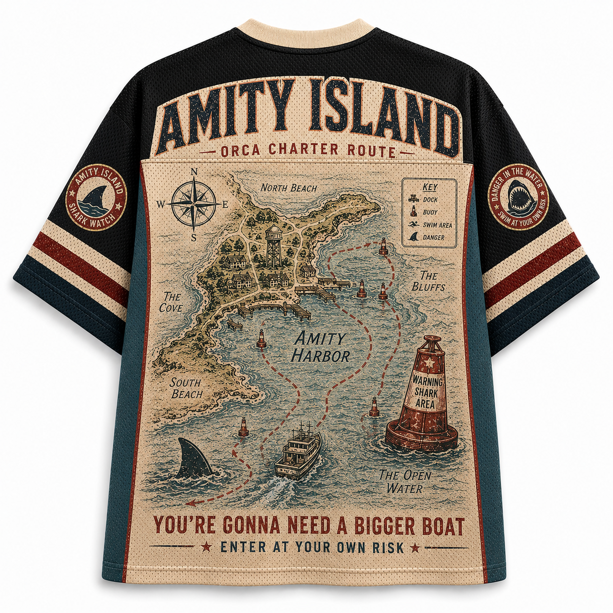 Jaws Amity Island Jersey Shirts