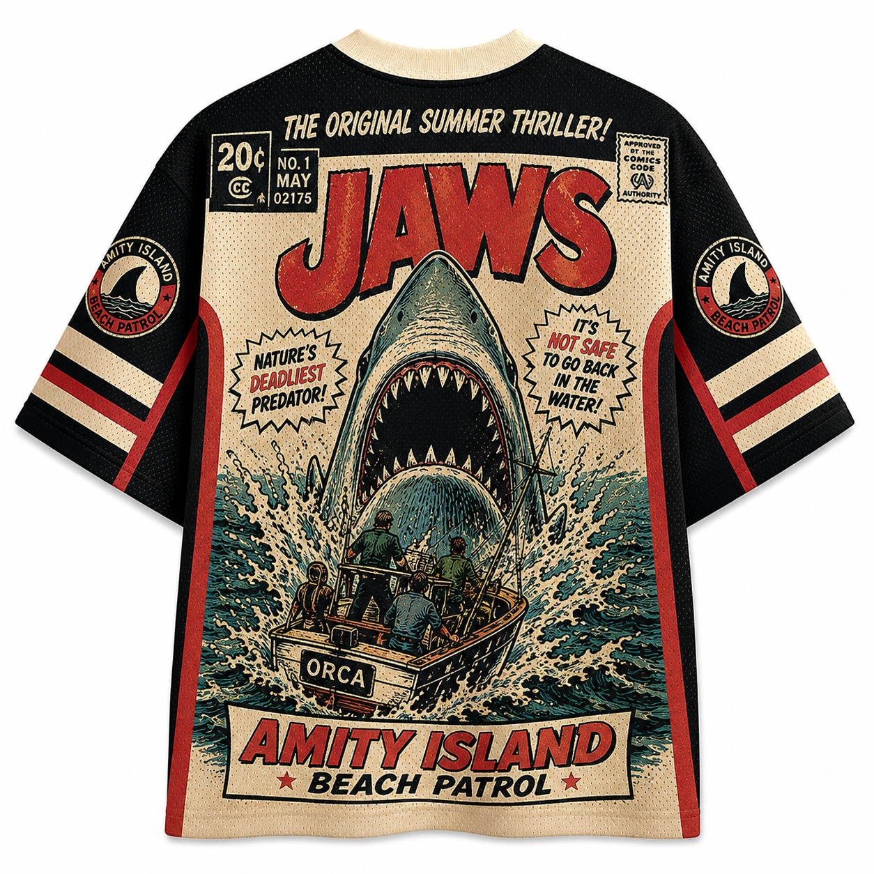 JAWS HELP! SHARK! TERROR FROM THE DEEP! Jersey Shirts
